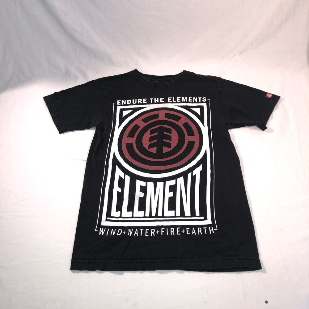 Men’s Element Huge Logo Graphic Short Sleeve T-Shirt Size Small Black